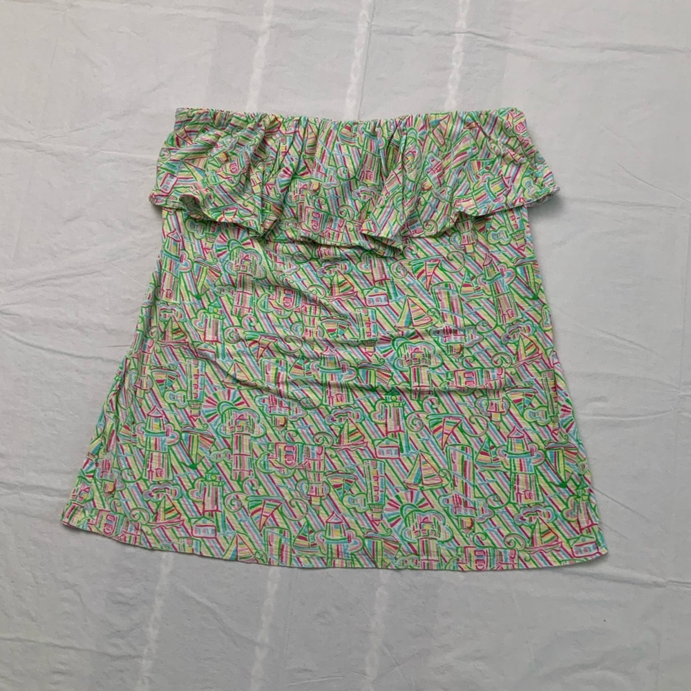 LILLY PULITZER Sleeveless Ruffle Collar Top, L